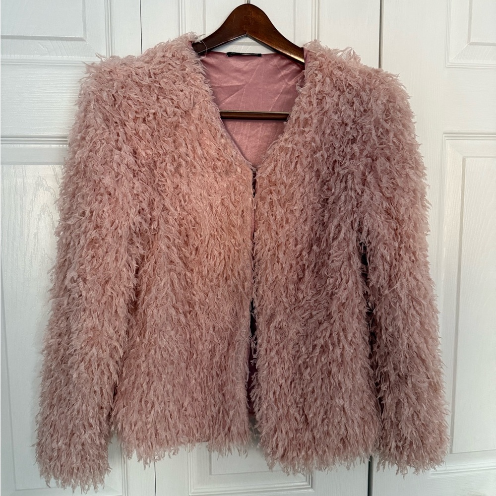 Women's Pink Faux Fur Jacket